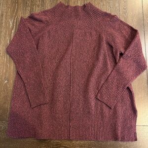 Design History Women’s 100% Shearling Mock Neck Sweater Burgundy Medium‎